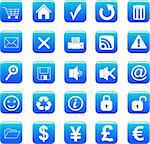 web icons set blue