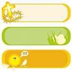 Three banners for Easter holiday. Vector illustration.