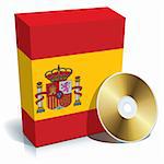 Spanish software box with national flag colors and CD.