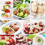 Mene collage - gourmet food menu from a restaurant