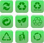 environment and recycle icons