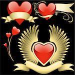 Glass Hearts 7 - colored valentine symbols as vectors