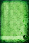 Grunge background with clover for St. Patrick?s Day