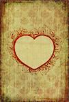 Vintage wallpaper with floral heart for your text