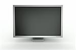 3d rendering of an aluminum monitor on white background