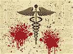 caduceus medical symbol on grunge background