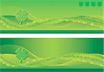 St. Patrick's Day Banners with blend lines and four leaf clovers