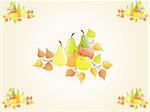 autumn fruits background. Vector