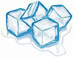 Four blue melting ice cubes in vector