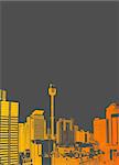 Illustration with city. vector