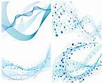 Set of four abstract vector water background
