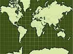 Detailed vector world map fully editable vector illustration