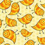 Yellow and Orange Seamless Repeating Chick Background
