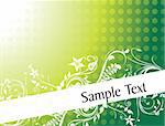 gradient green filigree floral frame for sample text