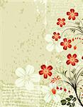 Grunge Floral Background, element for design, vector illustration