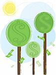 Money growing on trees - more money vectors in porfolio