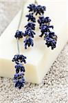 Bar of natural aromatherapy soap with dried lavender