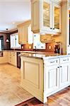 Interior of modern luxury kitchen with granite countertop