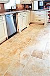 Ceramic tile floor in a modern luxury kitchen