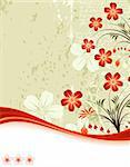 Grunge Floral Background, element for design, vector illustration