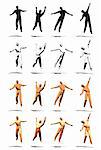 Dancer Jump silhouette various poses - VECTOR