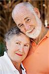 Closeup portrait of a beautiful senior couple in love.