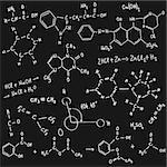 chemistry scribble on blackboard, vector illustration