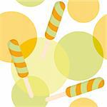 Seamless pattern with fruit ice-cream on spotted background