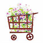 Shopping basket with flowers