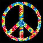 Tie Dyed Peace Symbol