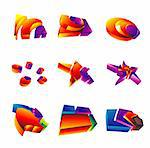 Set of Colorful 3D Design Elements