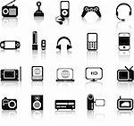 A set of modern icon illustrations of electronic devices