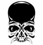 human vector black skull, tattoo