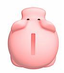 Piggy bank of pink color. Object over white
