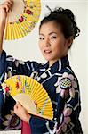 Beautiful Chinese woman in traditional Kimono