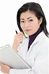 Beautiful Asian woman Doctor/Nurse working at a desk