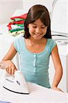 Young Girl Ironing