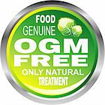 Ogm free natural genuine food emblem