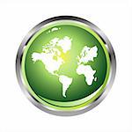 Green Glossy World sphere with glossy effect