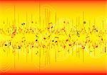 Red and yellow musical inspired abstract background with room for your own text