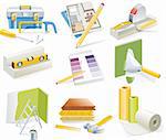Detailed home renovation and redesign related icons