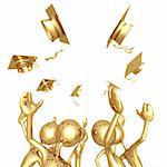 LuMaxArt Gold Guys Graduate Graduation Concept And Presentation Illustration