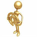 A Gold Guy Email Concept And Presentation Figure In 3D