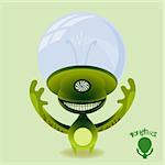 Hypnotic green power hungry alien. Beware!