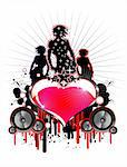 Girls and Love music event frame background