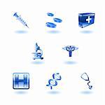 A set of shiny glossy medical icons