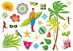 Set of various summer season elements.  More illustrations and vectors in my gallery.