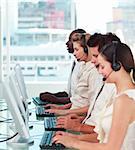 Team working in a call centre