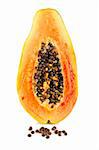 A fresh papaya fruit isolated on white background