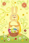 easter illustration wuth a funny rabbit